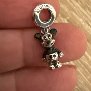 Pandora Silver Mickey Mouse Charm - Black & Silver